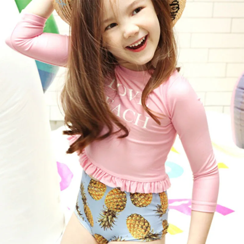 2018 Korean Children Comfortable Cute Swimsuits Pineapple Printing