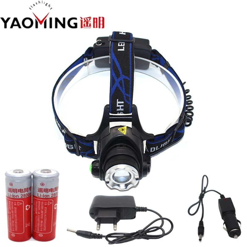 

CREE XM-L T6 Led Headlamp Headlight 3000LM Rechargeable Tactical Led Flashlight Lantern Head Lamp Light + 18650 Battery Charger