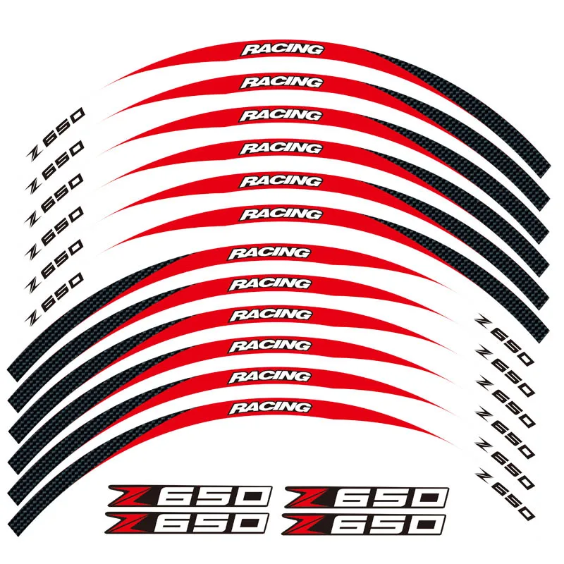 Новинка, высокое качество, 12 шт., подходят для мотоцикла, колеса, стикер, полоса, светоотражающий обод для Kawasaki Z650