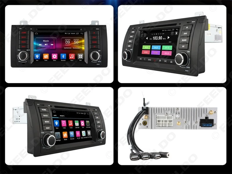 Excellent FEELDO 7" Android 6.0 (64bit) DDR3 2G/32G/4G LTE Octa Core Car DVD GPS Radio Head Unit For BMW 3 Series E39/X5 E53/M5(96~03) 20