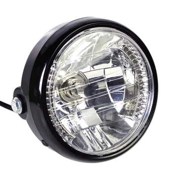 

CITALL 12V 7" Clear LED Motorcycle Headlight Halogen Angel Eye Turn Signal Light Indicators Blinker for Honda Harley Kawasaki