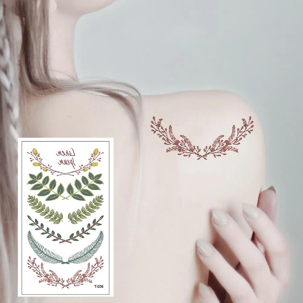 

Flower Butterfly Temporary Tattoos for Women Hand Tattoo Sticker Adult Body Art Waterproof Arm Fake Tatoo 10.5X6cm T-036