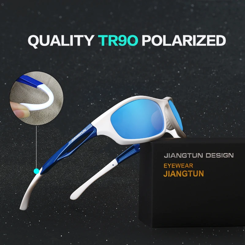 JIANGTUN TR90 гибкие спортивные солнцезащитные очки мужские поляризационные