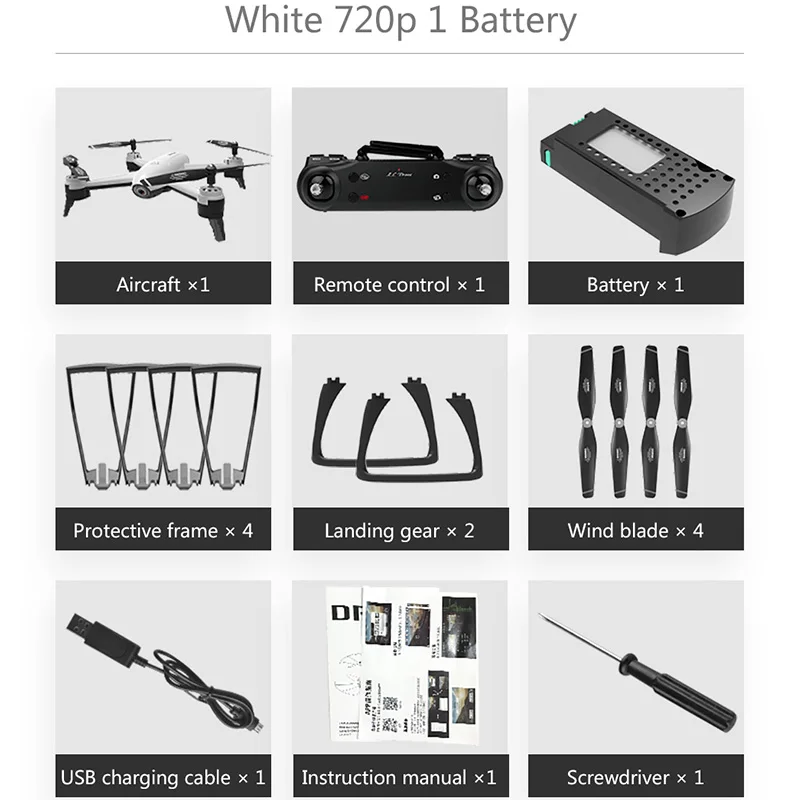 SG106 Wifi Радиоуправляемый Дрон 4K 1080P 720P HD Двойная камера оптический поток воздушный Квадрокоптер FPV Дрон длительный срок службы батареи игрушки для детей - Цвет: 720P White 1B Dual