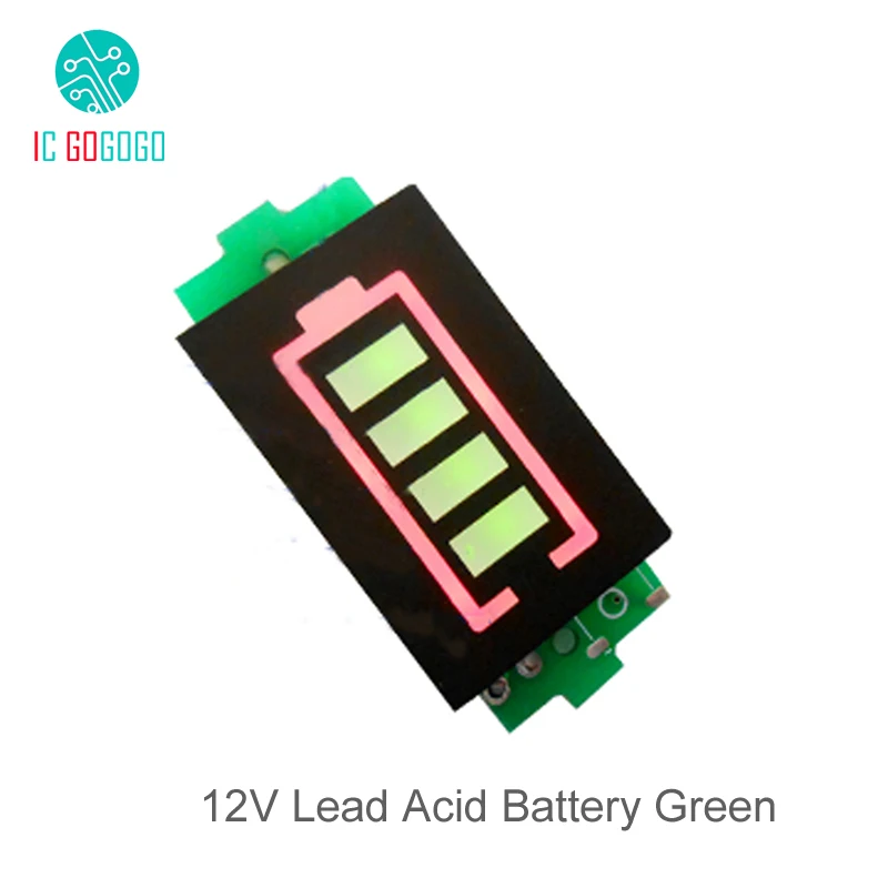 6 в 12 В 24 в 36 в 48 в свинцово-кислотная литиевая батарея модуль индикатора емкости синий зеленый дисплей хранения литиевая мощность измеритель уровня - Цвет: 12V Green