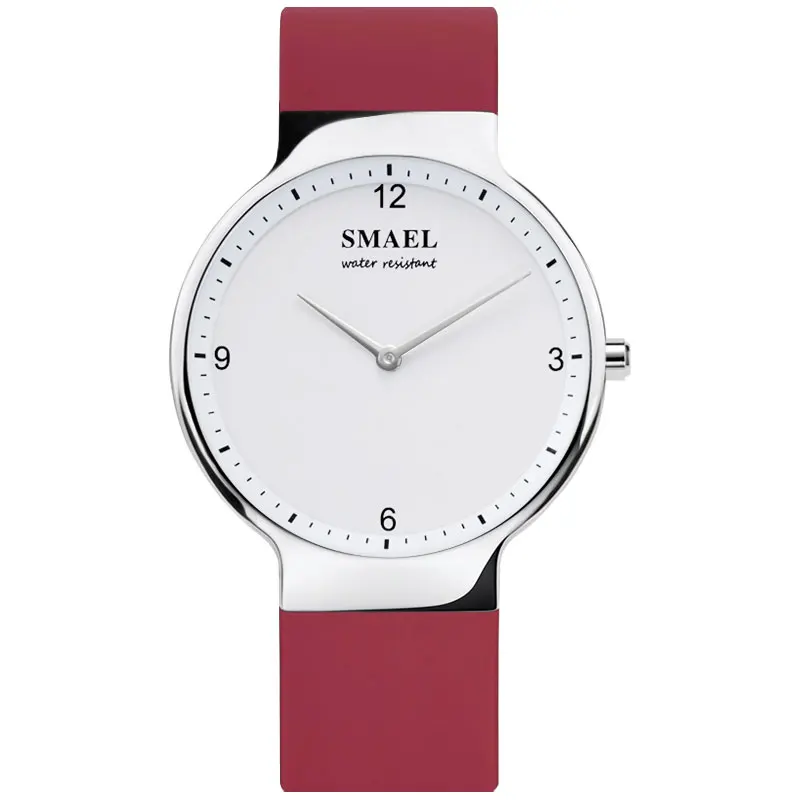 SMAEL наручные часы для влюбленных пар женские цифровые часы мужские водонепроницаемые часы с датой 1835 золотые кварцевые часы силиконовые - Цвет: Red L
