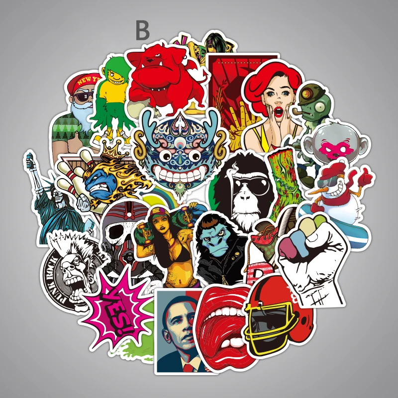

700 Kinds of Style Selected 100pcs/lot Mixed Stickers for Laptop Sticker Decal Fridge Skateboard PVC Stickers for Travel Suitcas