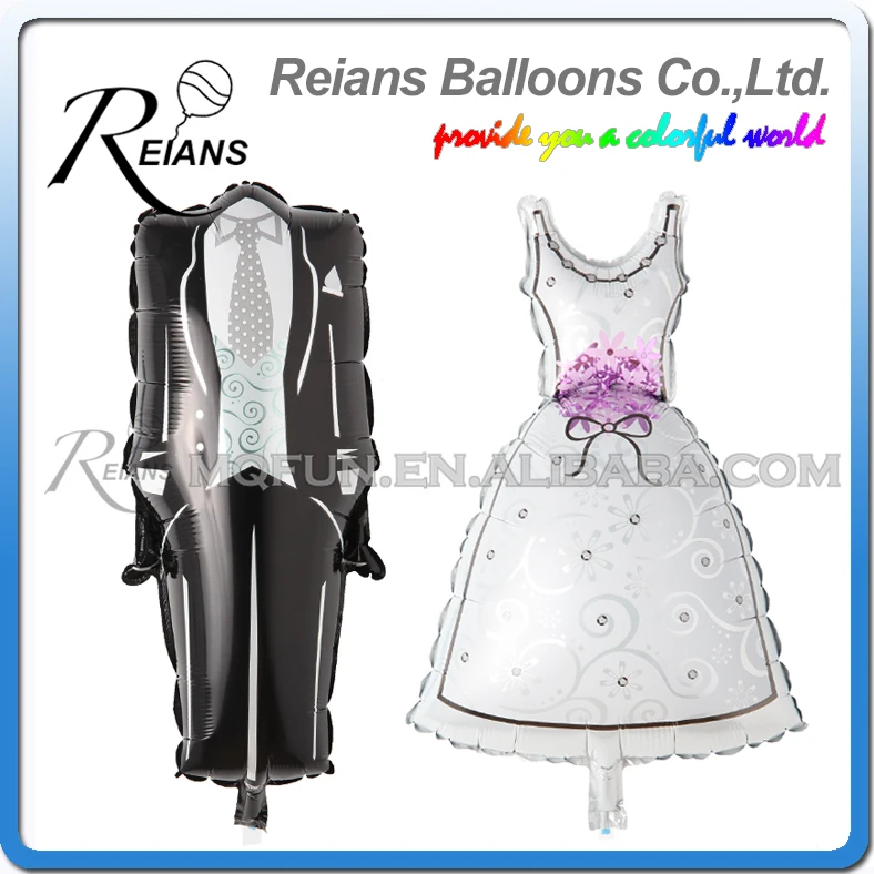 

REIANS 80cm Bride and Groom Bridal Dresses Aluminum Balloons Children Toys Wedding Party Decorative Balloons ballon baloon