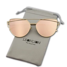 Gafas De Sol De ojo De gato De marca LeonLion, Gafas reflectantes De Metal Vintage para mujer, Gafas De Sol Retro con espejo