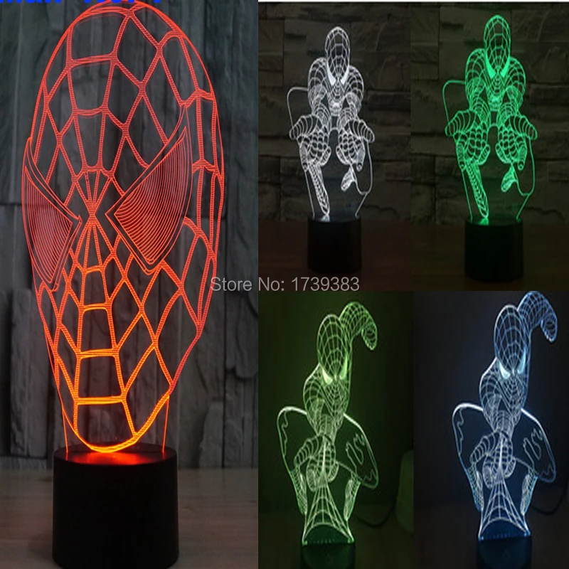 Marvel Hero 3D LED Night Light Avengers Infinity War Spider Man USB LED Table lamp by senor