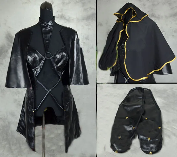 Fate Grand Order FGO Scathach Fighting Red Black Cosplay Costume Jumpsuits Cloak