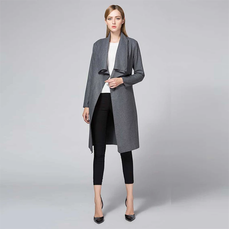 Aliexpress.com : Buy Kenancy Wide Lapel Belted Wool Blend Coat Full Sleeve Turn Down Collar 