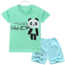 2019 new baby boy body suit quality 100 cotton children s clothes sets summer cartoon panda