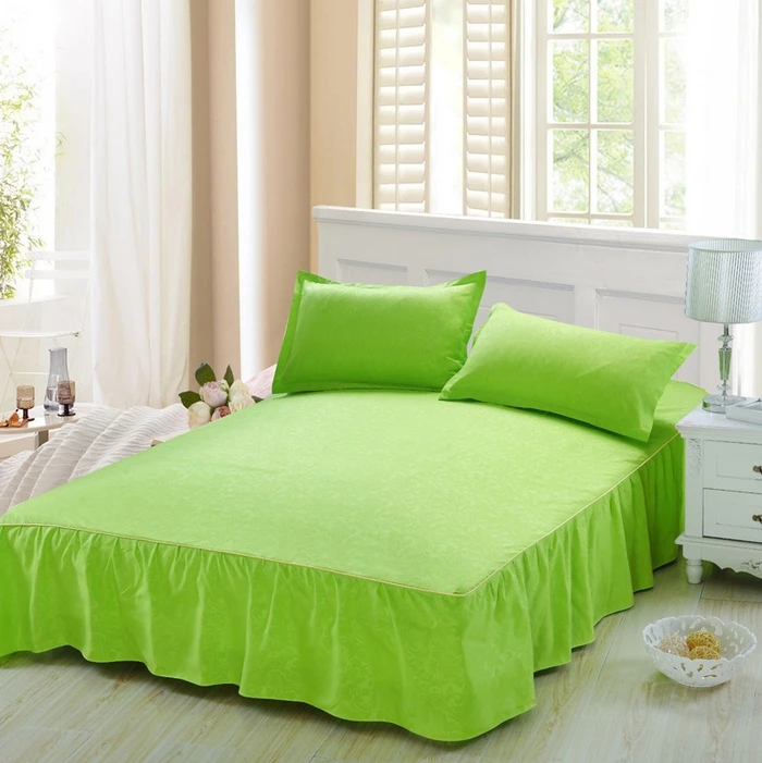 high quality cotton bed skirt, non slip protective cover, delicate
