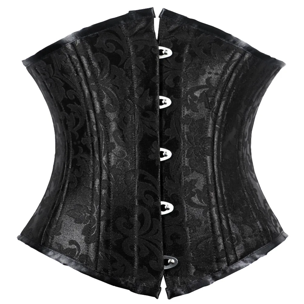 

Spiral steel boned Underbust corset and bustier body slimming Lingerie waist cincher Plus size clothing XS-6XL