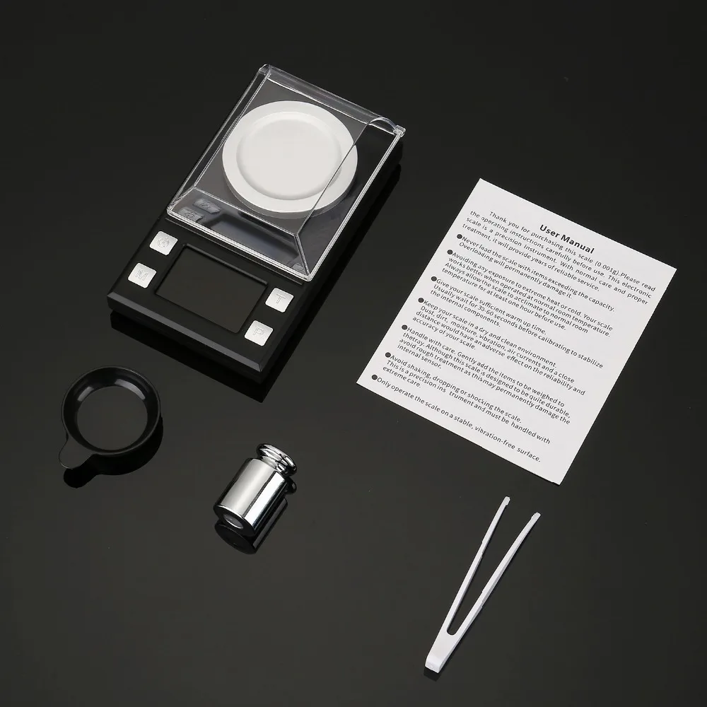 

1PC Professional Digital Jewelry Scale 50g/0.001g Mini Electronic Scale Blue Backlight LCD Display For Jewelry, Medicinal he