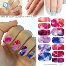 Rocooart K5721B Water Transfer Foil Nails Art Sticker Colored Bright Crystal Nail Sticker Manicure Decor Tools