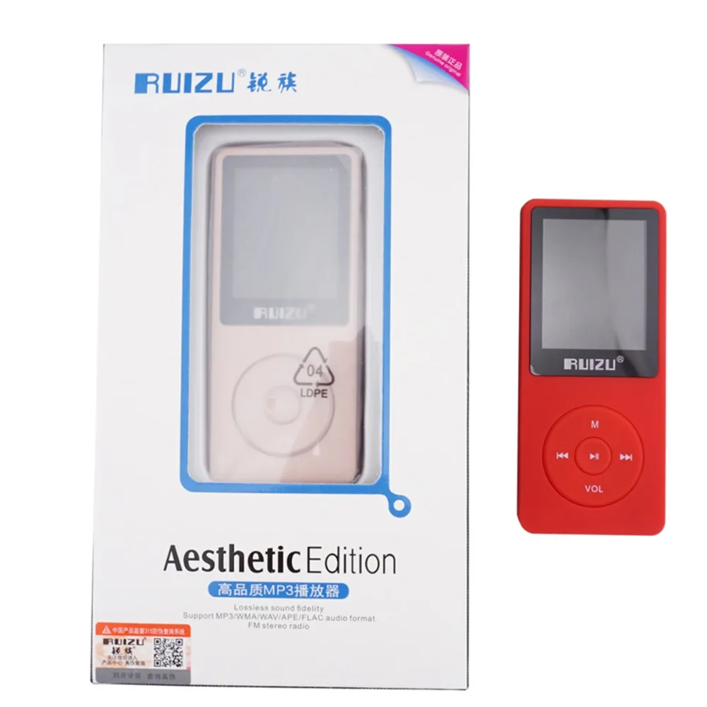 100% original English version RUIZU X02 MP3 Player 4G/8G/16G Portable Mp3 Can Play 80 hours With FM Radio E-Book,Clock Voice best mp3 player