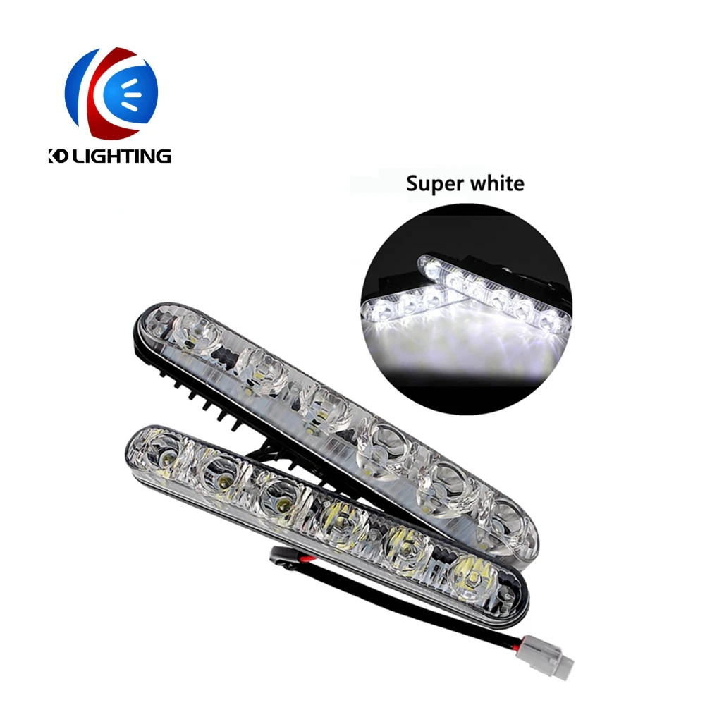 KD 1 комплект высокой мощности рыбка вилка DRL 6LED ближнего и дальнего света лампы ежедневно свет Дневной свет ночью белый DC12V 6000 K