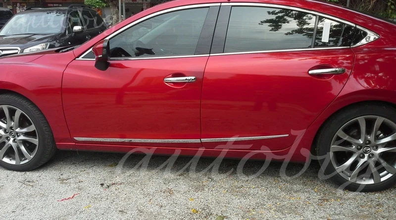 Хром Стилизация двери кузова боковой рамы Накладка для Mazda6 GJ ATENZA Mazda 6 M6