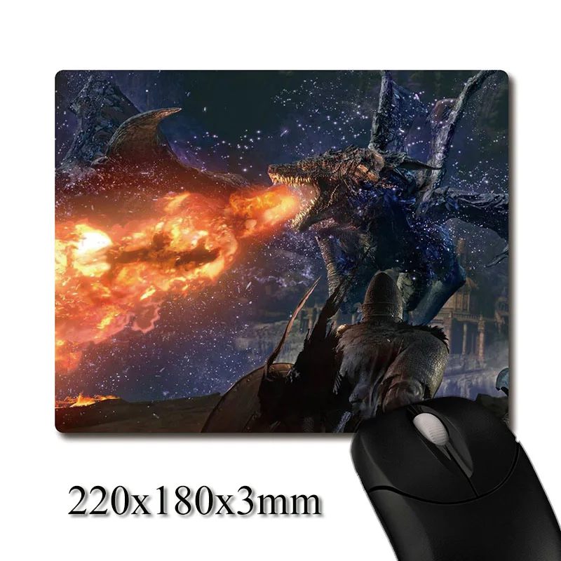 

Battle against fire-breathing dragon Dark Souls CG printed Heavy weaving anti-slip rubber office mouse pads Coaster Party favor