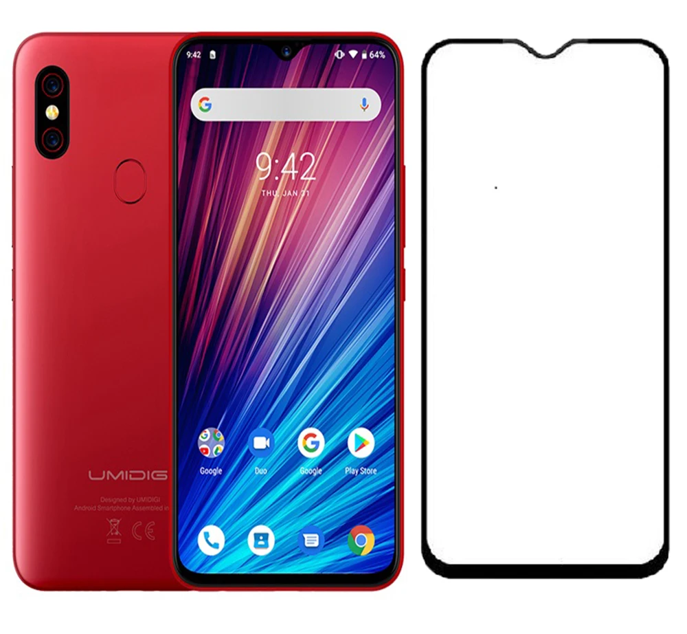 

For Umidigi S3 Pro One Max Full Screen Silk Screen Tempered Glass 6.3 inch for Umidigi F1 Play / F1