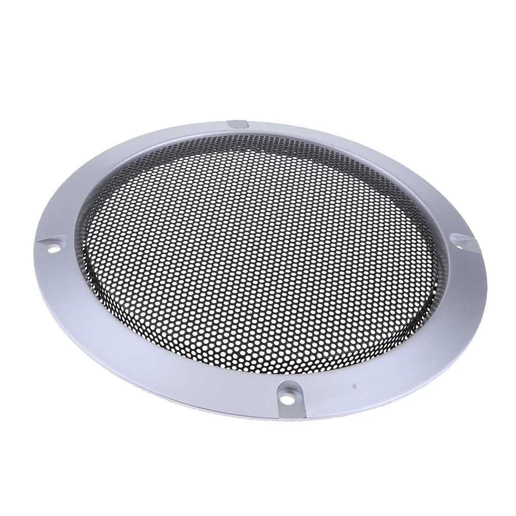 5 Inch Speaker Grills Cover Case with 4 pcs Screws for Speaker Mounting Home Audio DIY 153mm Outer Diameter Silver