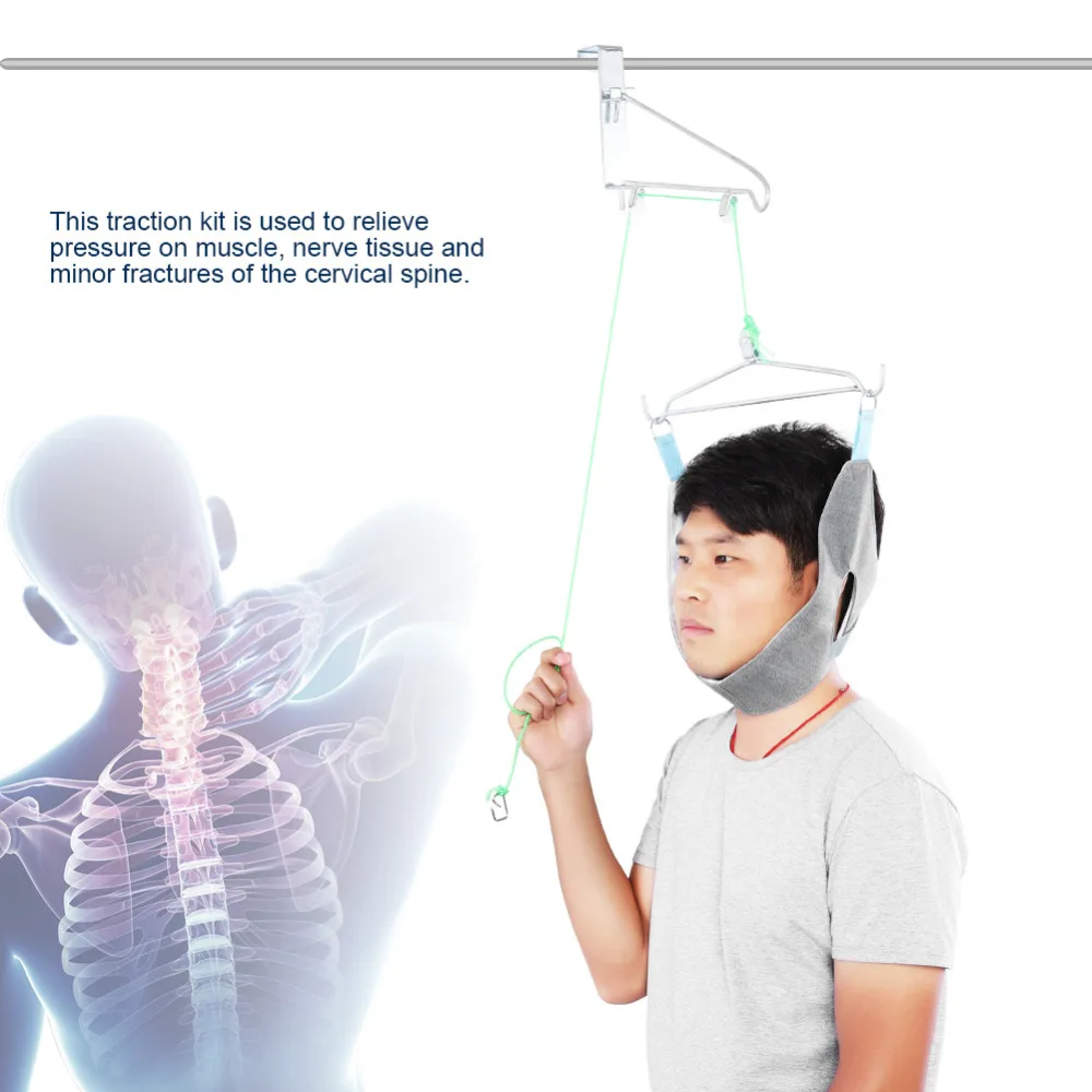 

Adjustable Cervical Traction Head Pain Relief Neck Brace Fixation Gear Hanging Neck Spine Chiropractic Back Correction Stretcher