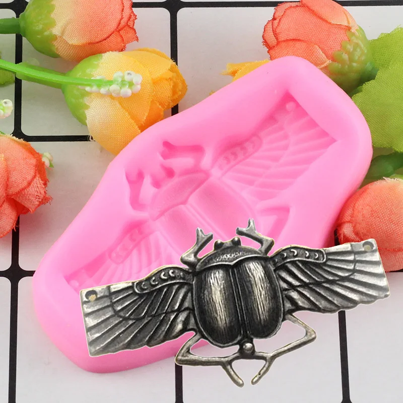 3D Scarab Beetle Silicone Mold Insect Cupcake Baking Fondant Cake Decorating Tool Chocolate