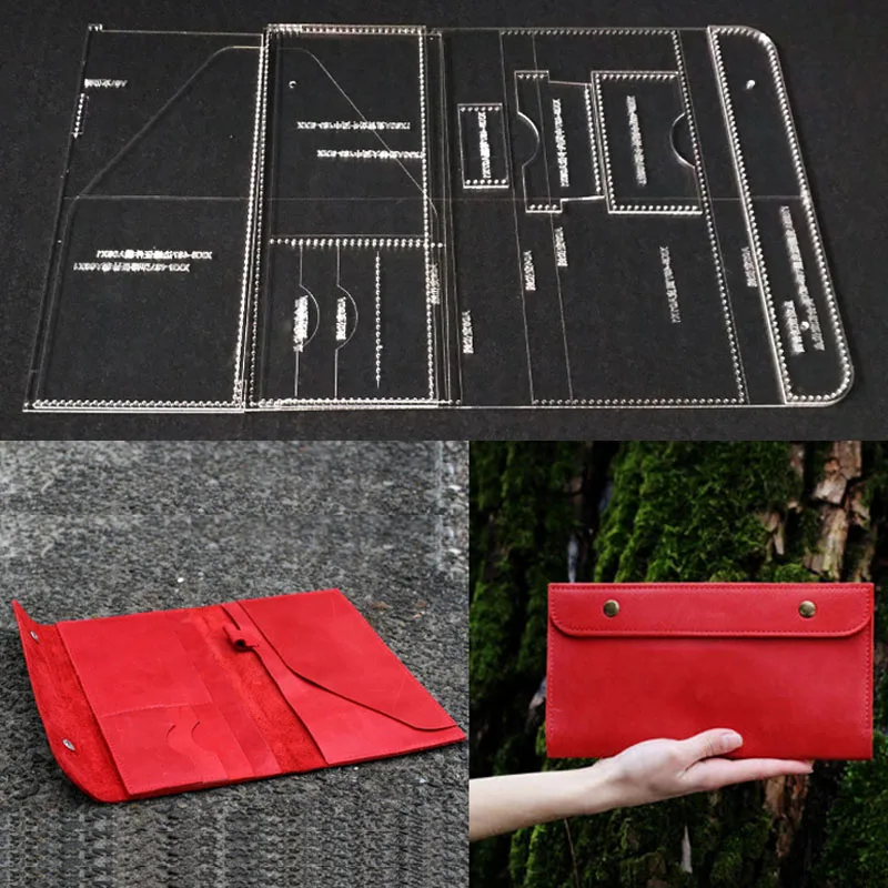 

Acrylic Stencil Big Size Laser Cut Template Pattern For DIY Handmade Handbag Leather Craft Sewing Pattern Sewing 24.5x12.5x2cm