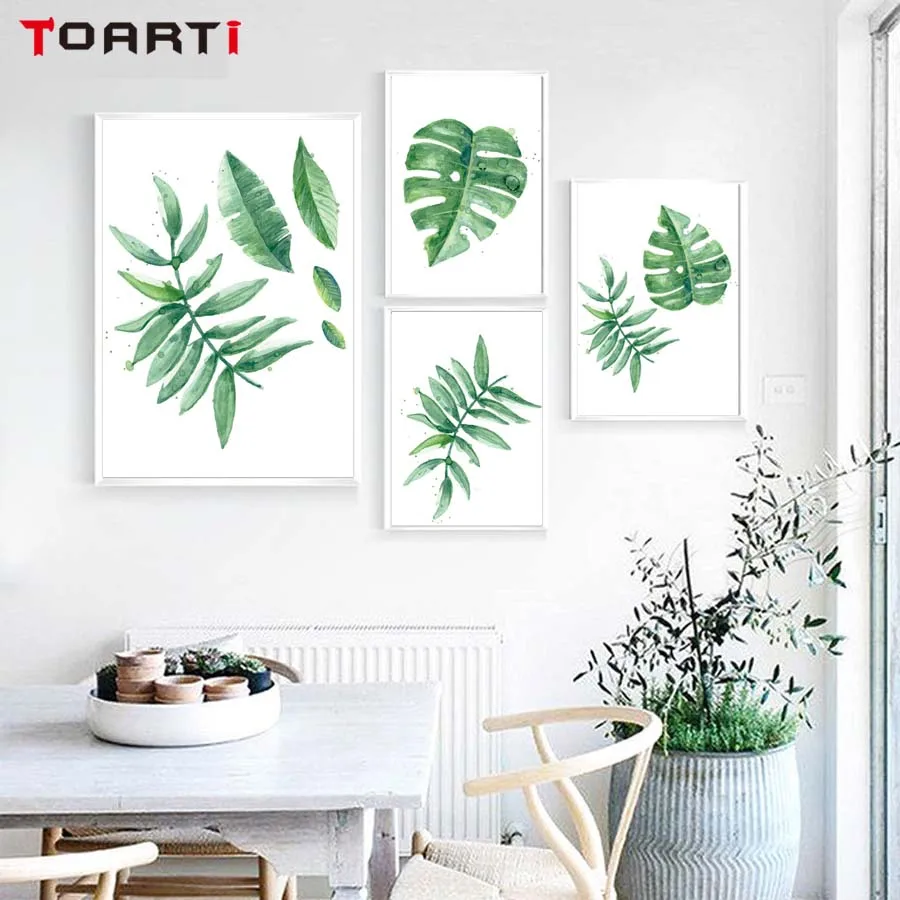 

Green Plant Monstera Leaves Nordic Poster&Prints Home Decor Canvas Painting Modular Wall Picture Bedroom Modern Wall Art Murals