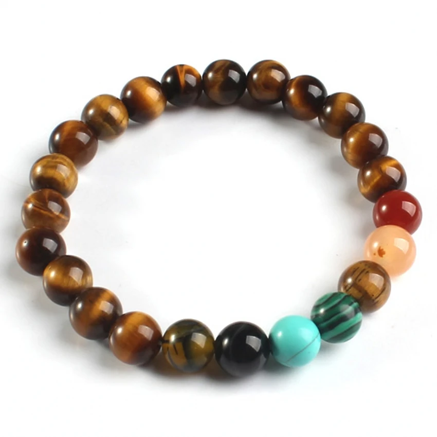 

Kraft-beads Natural Tiger Eye Stone Round Beads Chakra Healing Stretch Bracelets Fashion Jewelry 8mm