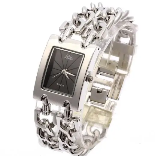G& D женские наручные часы серебряные кварцевые часы Relogio Feminino Reloj Mujer женские часы лучший бренд роскошные часы подарок для женщин - Цвет: Silver and Black A