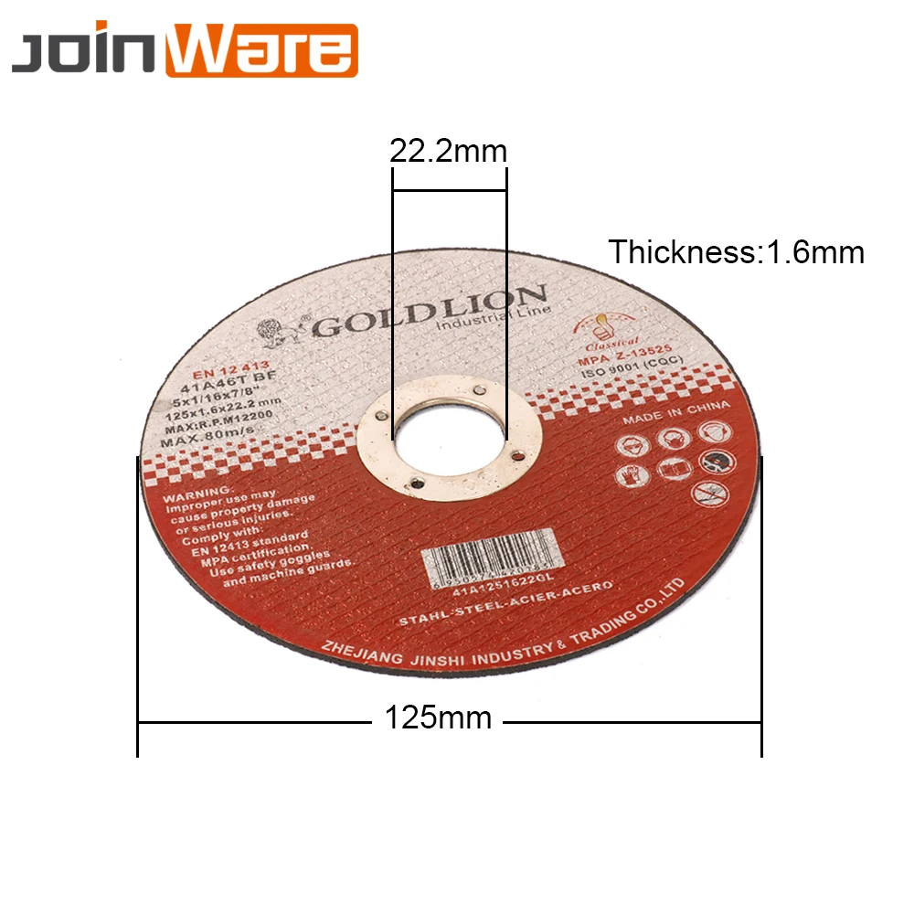 Шлифовальный круг 125x1,6x22,2 мм, отрезной диск для металла, резец для смолы, шлифовальный станок, отрезной станок, пильный диск, угловой шлифовальный инструмент