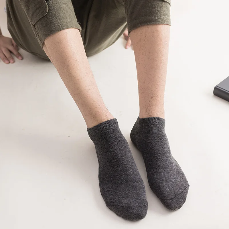 10pcs=5 Pairs/lot Spring Summer Men Cotton Ankle Socks for Men s Business Sports Casual Solid Short Socks Male Sock Slippers