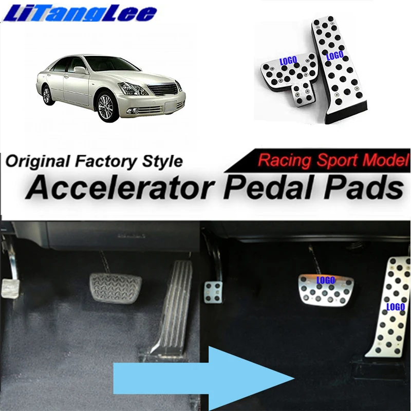 

LitangLee Car Accelerator Pedal Pad Cover Foot Throttle Cover Sport Racing Model For TOYOTA Royal Crown MK12 S180 AT 2003~2008