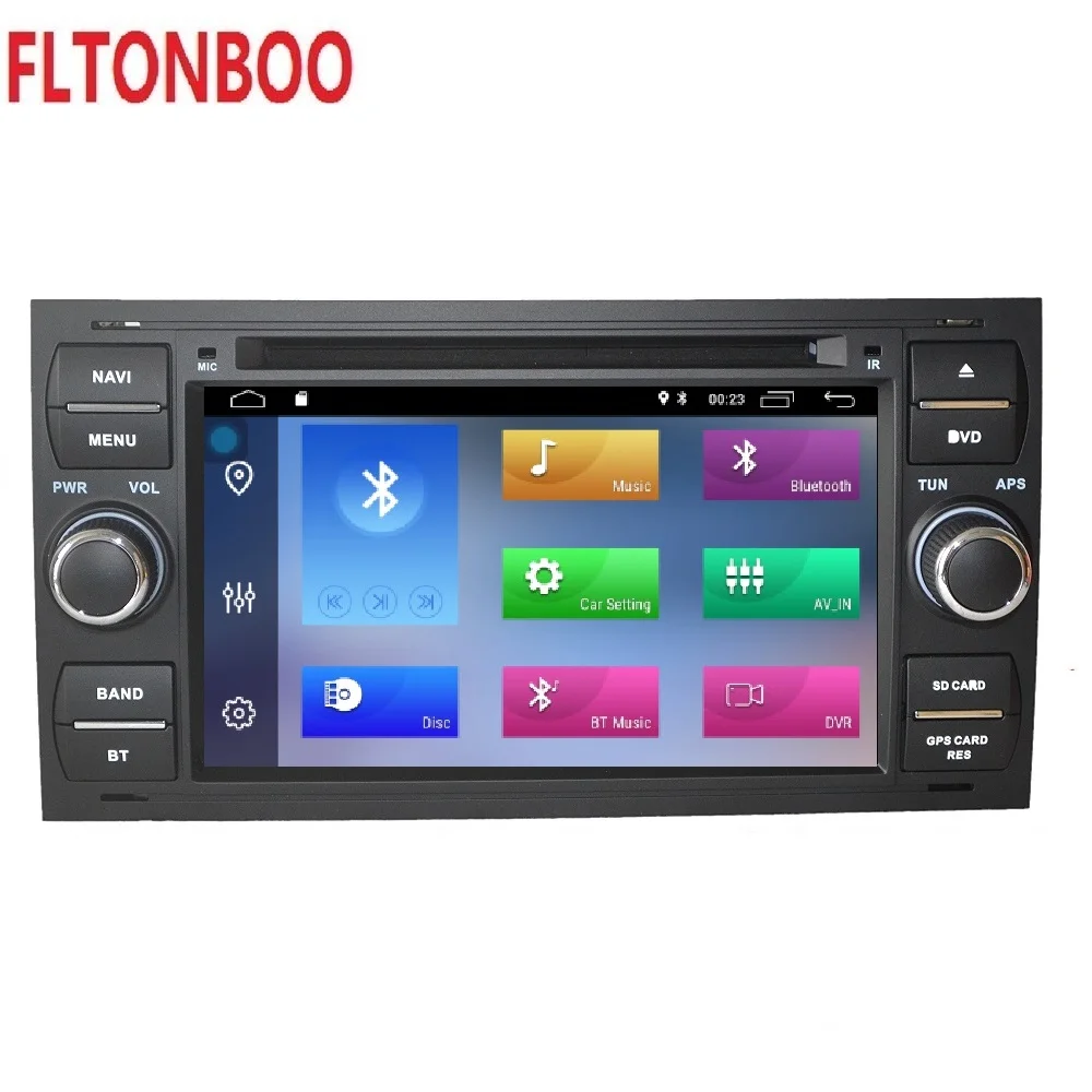 Clearance 7" Android 9 Car GPS Navigation radio dvd player for Ford focus s-max ,bluetooth,steering wheel,16GB ROM,free map 4