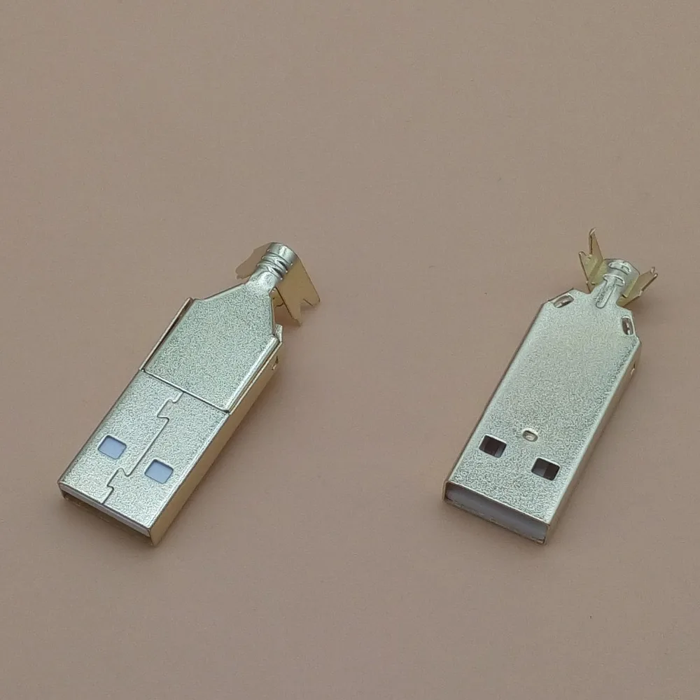 5 комплектов USB 2,0 Тип сварки Тип штекер Позолоченные разъемы usb-хвост разъем 3 в 1 DIY адаптер