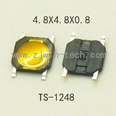 50 шт./лот, 4,8X4,8X0,8 мм, для экрана телефона, кнопочный, водонепроницаемый, тактильный переключатель, Мгновенный Такт, SMD, супер, миниатюрный, низкопрофильный