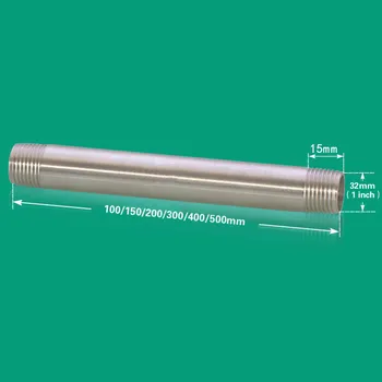

10-50cm lengthen extension tube pipe 304 stainleless steel 1 inch DN25 equal diameter connector male thread bathroom accessories