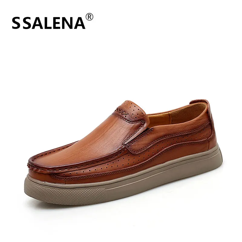 

Men Slip On Leather Casual Shoes Male Comfortable Lazy Moccasins Shoes Men Breathable Non-slip Thick Sole Loafers AA60829