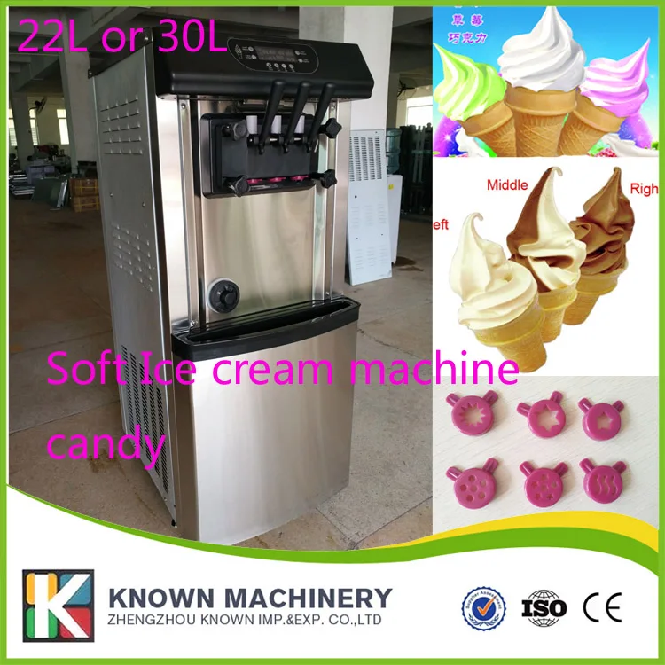 

Commercial 2200W soft ice cream machine automatic vertical all stainless steel 3 - color soft ice cream maker