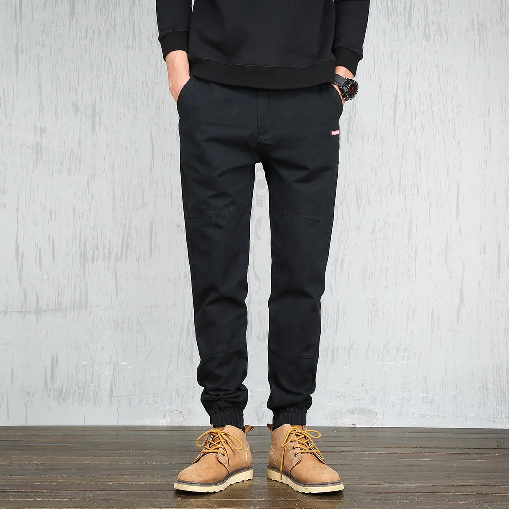 

Feitong new Summer Fashion Men's Pants Pure 2019 Male Trousers and Small-footed Casual Pant Clothes Streetwear