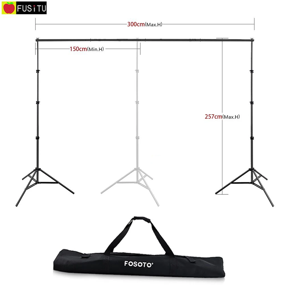 Baratos Fusitu 2,6 M * 3M marco de fondo de foto soporte accesorios de fotografía para sesión de fotos + bolsa de transporte