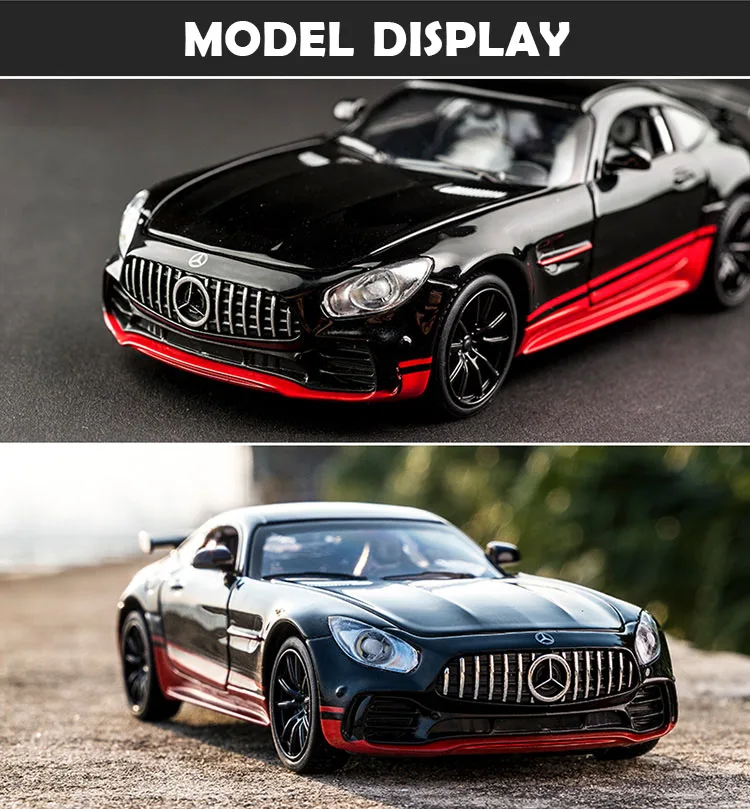 1:32 моделирование для Benz AMG GT Модель спортивного автомобиля из сплава с оттягиванием и крутым звуком светильник литой под давлением модель автомобиля детская игрушка