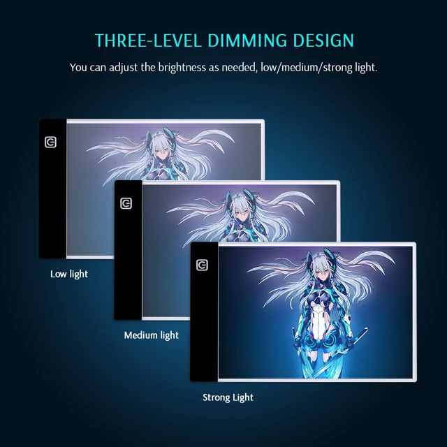 CHIPAL A5 Digital Drawing Tablet LED Light Box Graphic Tablets Pad Tracing Graphics Copy Board USB Painting Table Writing Pads 4