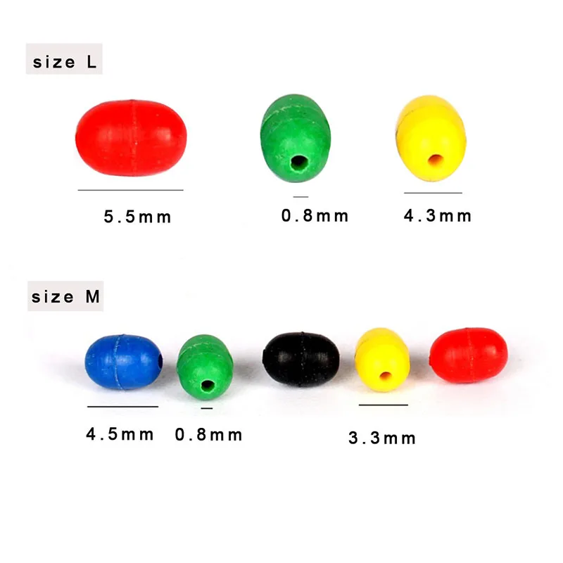 

New 100pcs Mixed Color Fishing Float Spece Beans Anti-collision Fishing Gear Stuff Durable