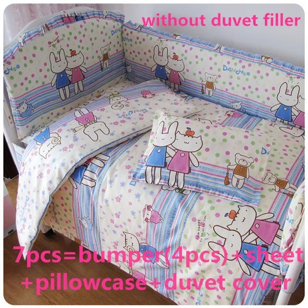 

Promotion! 6/7PCS Baby Crib Set New Arrival baby Bedding Sets cotton cartoon,120*60/120*70cm