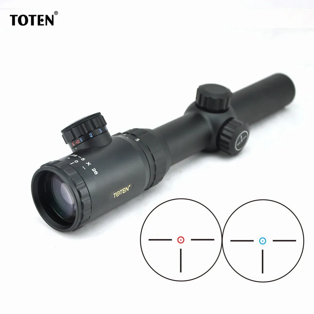 TOTEN 1 25 5x26 трехштырьковые точечные винтовочные прицелы 5 уровней Красного/синего