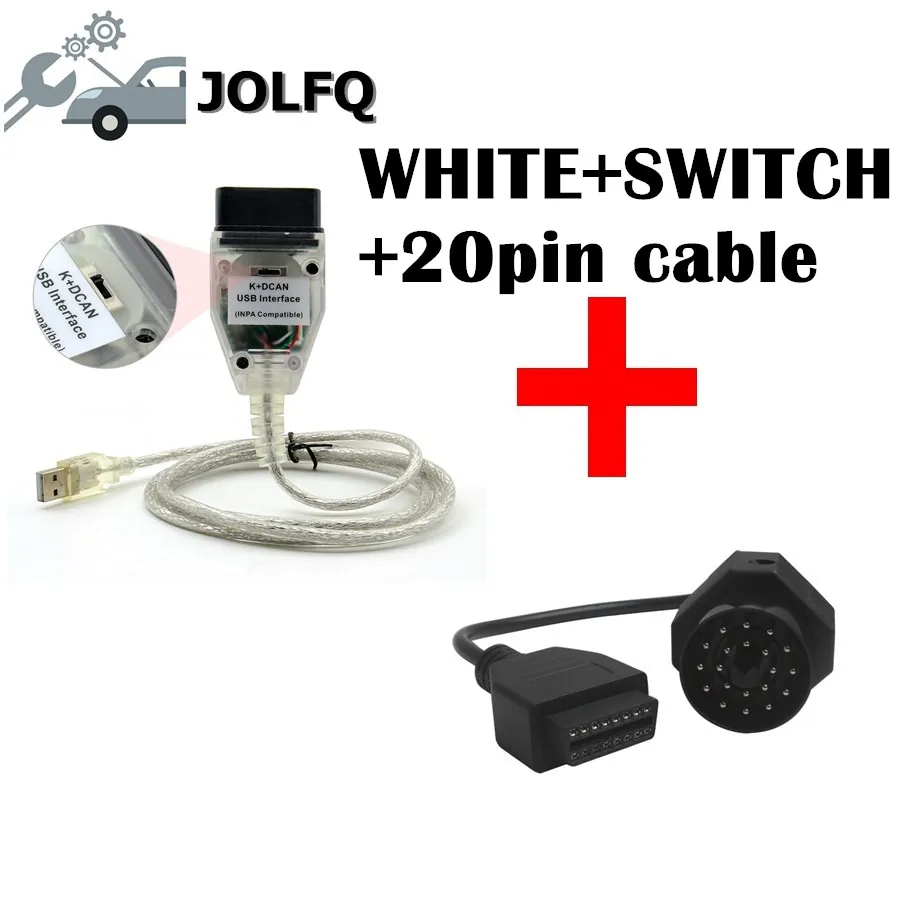10 шт./лот для BMW INPA K + CAN с FT232RL чип D USB OBD Интерфейс LINE протокол 20PIN кабели самой